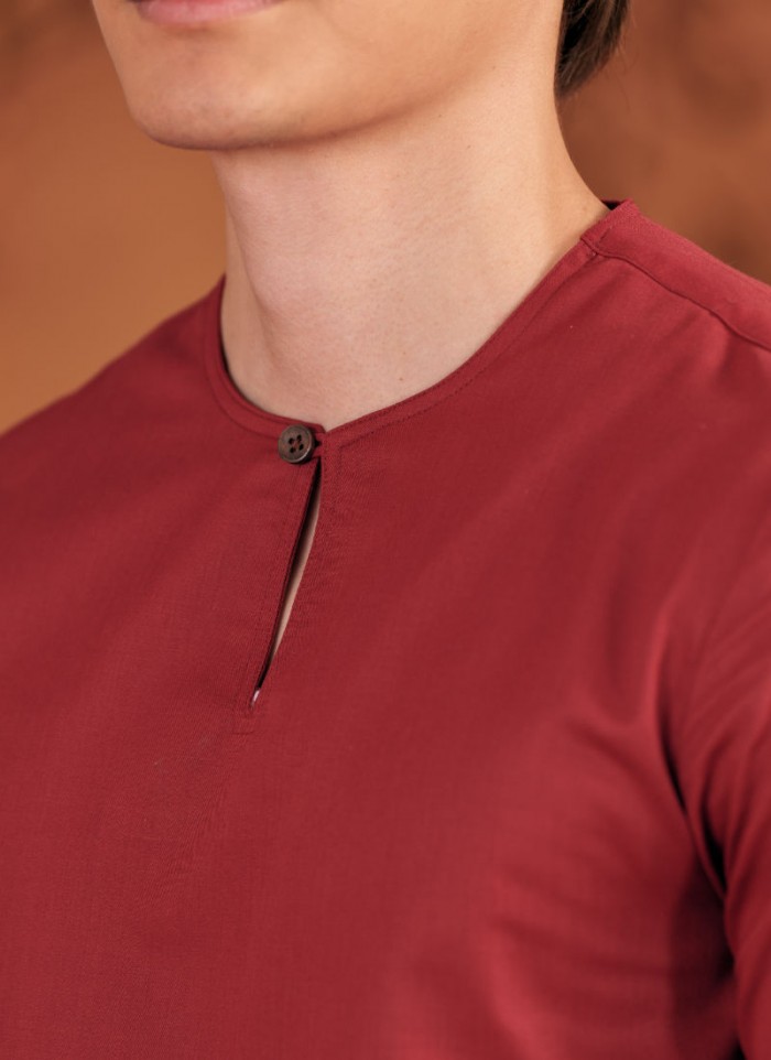 Baju Melayu Shakeef - Burgundy Red