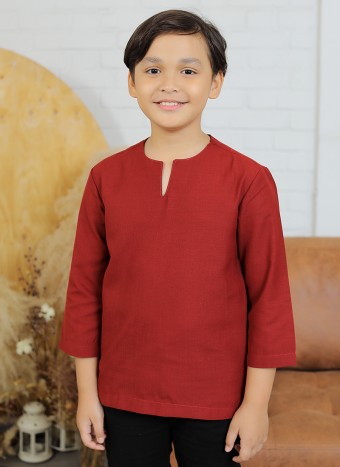 Kurta Little Eshaan in Maroon