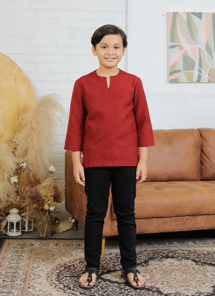 Kurta Little Eshaan in Maroon