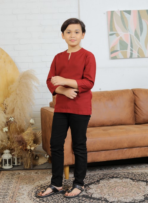 Kurta Little Eshaan in Maroon