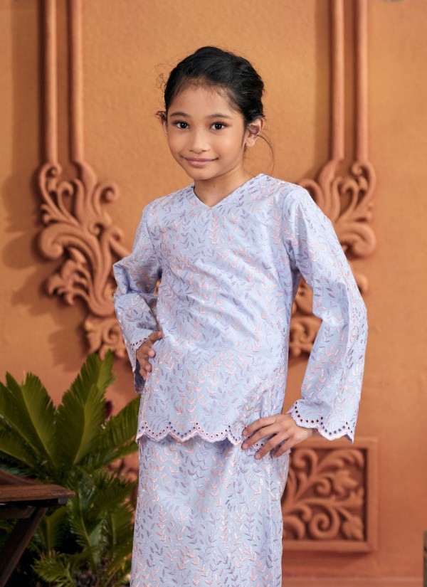 Kurung Sulam Little Regalia -  Cloud Blue