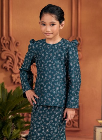 Kurung Sulam Little Imperial -  Midnight Green