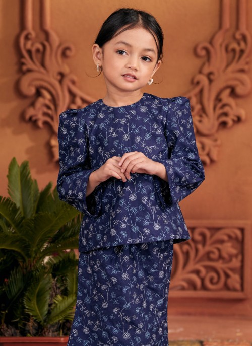 Kurung Sulam Little Imperial -  Navy Blue