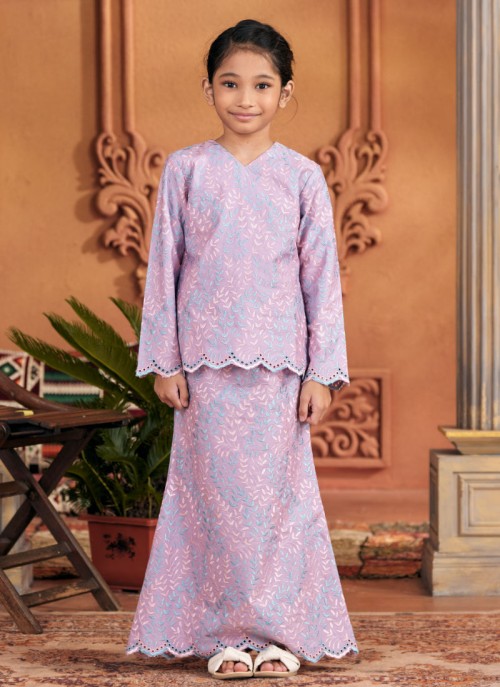 Kurung Sulam Little Regalia - Purple Lilac