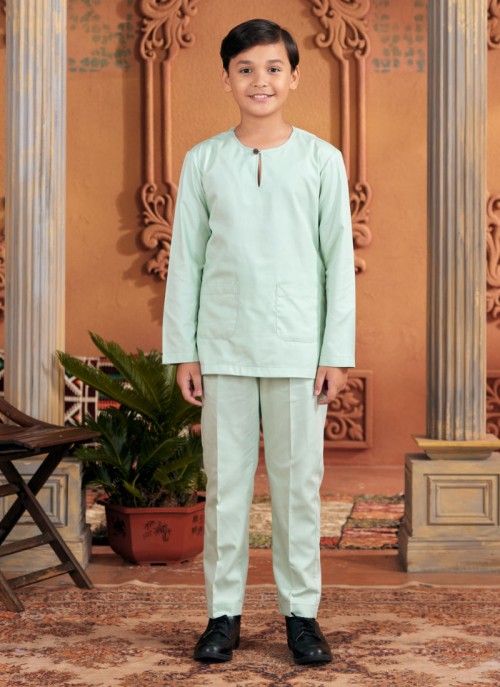 Baju Melayu Little Shakeef - Icy Green