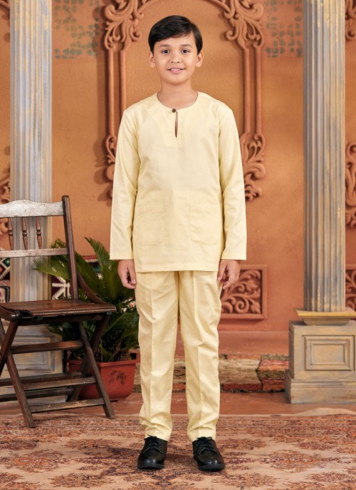 Baju Melayu Little Shakeef - Pale Yellow