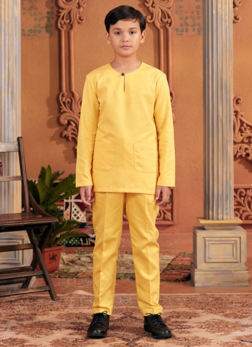 Baju Melayu Little Shakeef - Golden Yellow