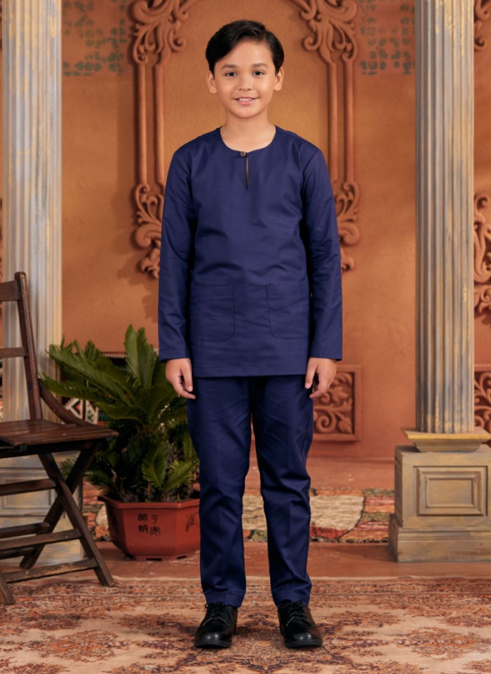 Baju Melayu Little Shakeef - Navy Blue