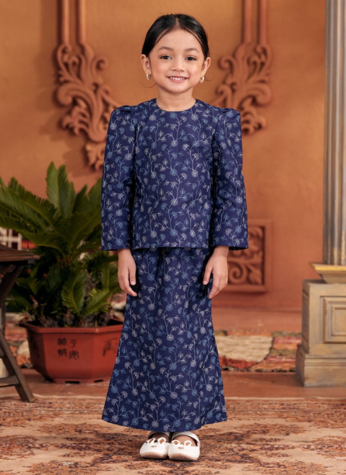 Kurung Sulam Little Imperial -  Navy Blue