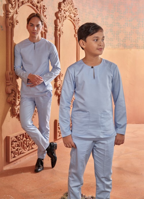 Baju Melayu Little Shakeef - Cloud Blue