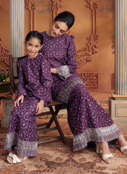 Kurung Sulam Little Imperial -  Purple Violet