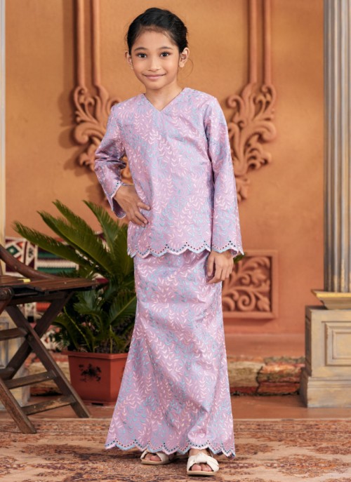 Kurung Sulam Little Regalia - Purple Lilac