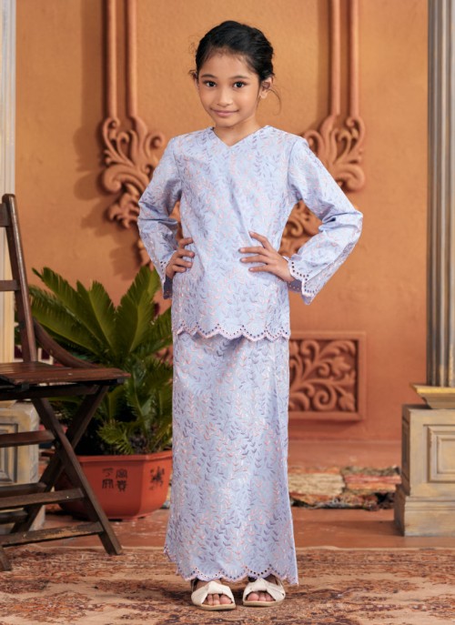 Kurung Sulam Little Regalia -  Cloud Blue