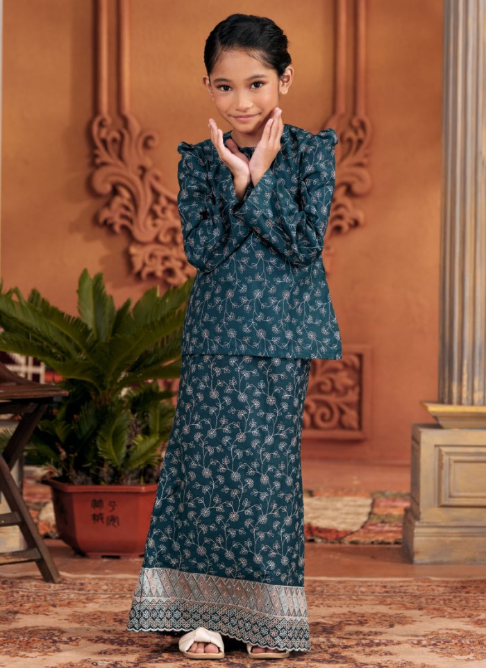 Kurung Sulam Little Imperial -  Midnight Green