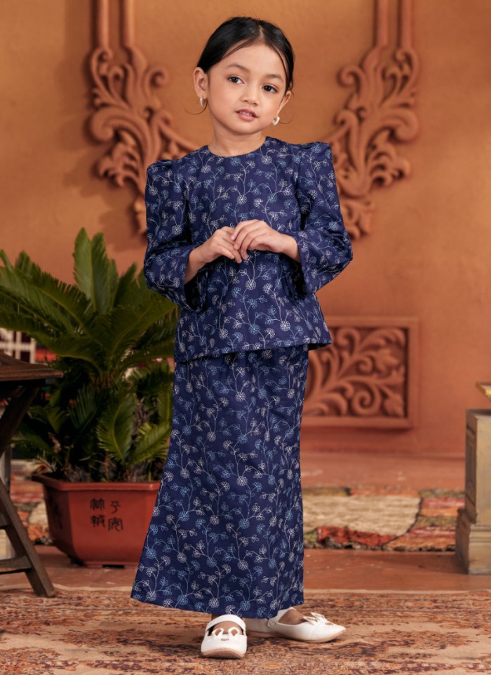 Kurung Sulam Little Imperial -  Navy Blue