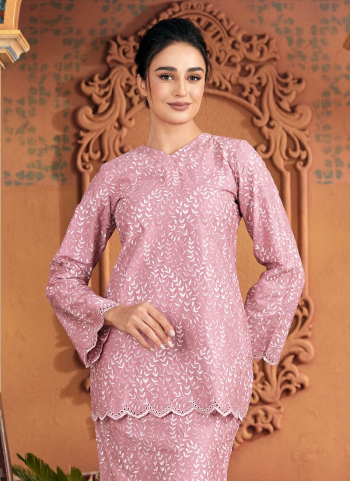 Kurung Sulam Regalia -  Rosy Pink