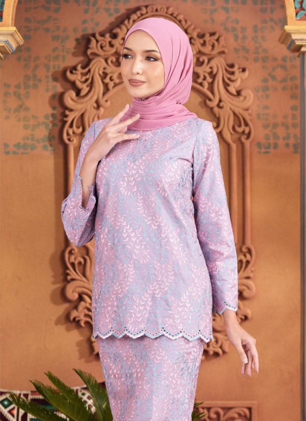 Kurung Sulam Regalia -  Purple Lilac