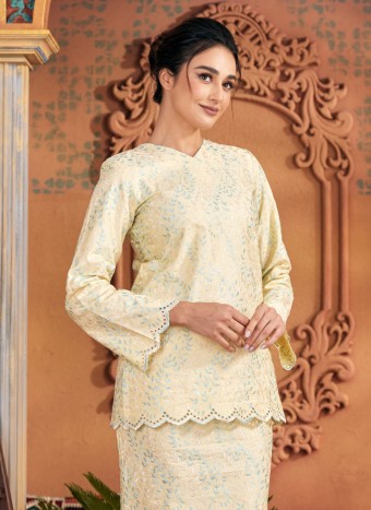 Kurung Sulam Regalia -  Pale Yellow