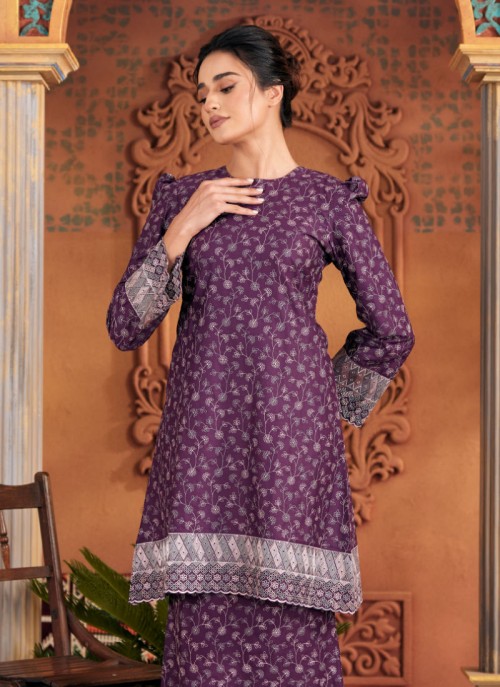 Kurung Sulam Imperial -  Purple Violet