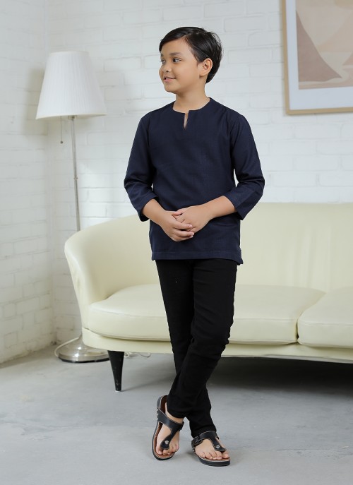 Kurta Little Eshaan in Dark Blue