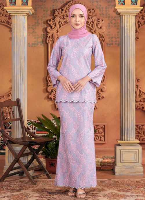 Kurung Sulam Regalia -  Purple Lilac