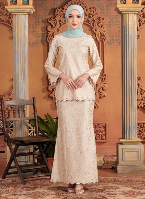 Kurung Sulam Regalia -  Almond Brown