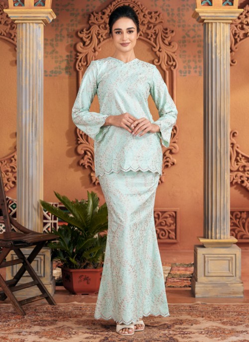 Kurung Sulam Regalia -  Icy Green