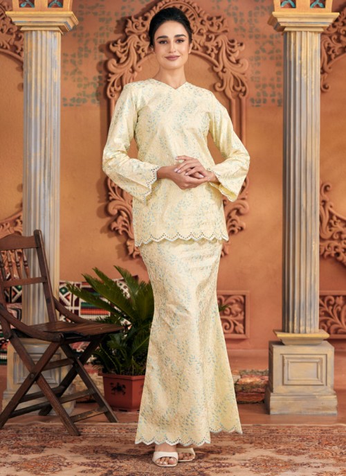 Kurung Sulam Regalia -  Pale Yellow