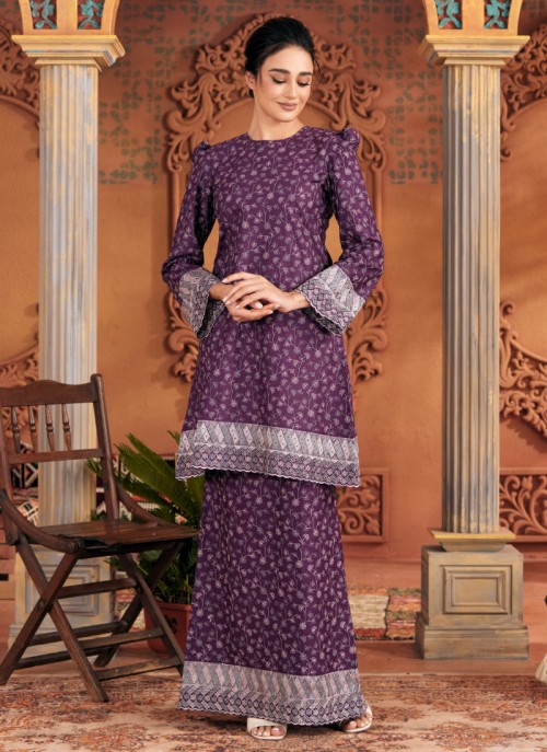 Kurung Sulam Imperial -  Purple Violet