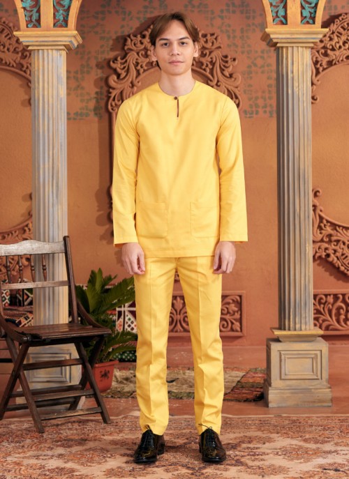 Baju Melayu Shakeef - Golden Yellow