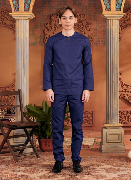 Baju Melayu Shakeef - Navy Blue