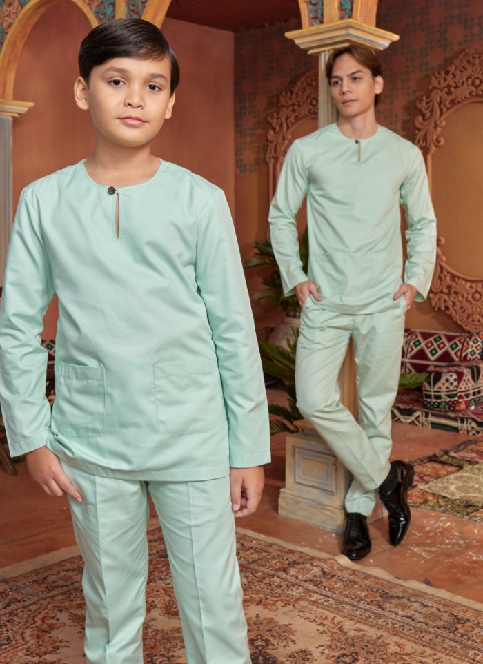 Baju Melayu Shakeef - Icy Green