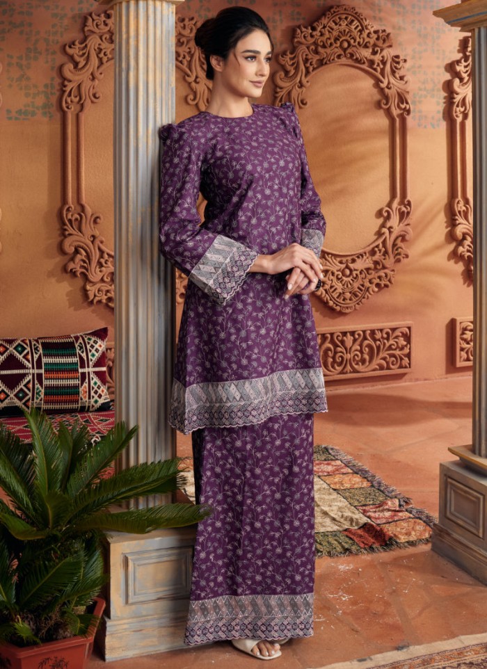 Kurung Sulam Imperial -  Purple Violet