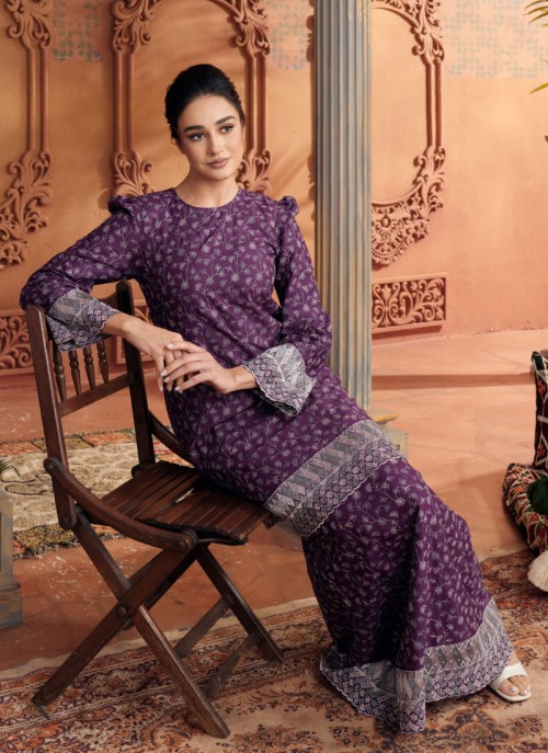 Kurung Sulam Imperial -  Purple Violet