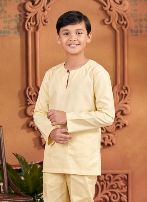 Baju Melayu Little Shakeef - Pale Yellow