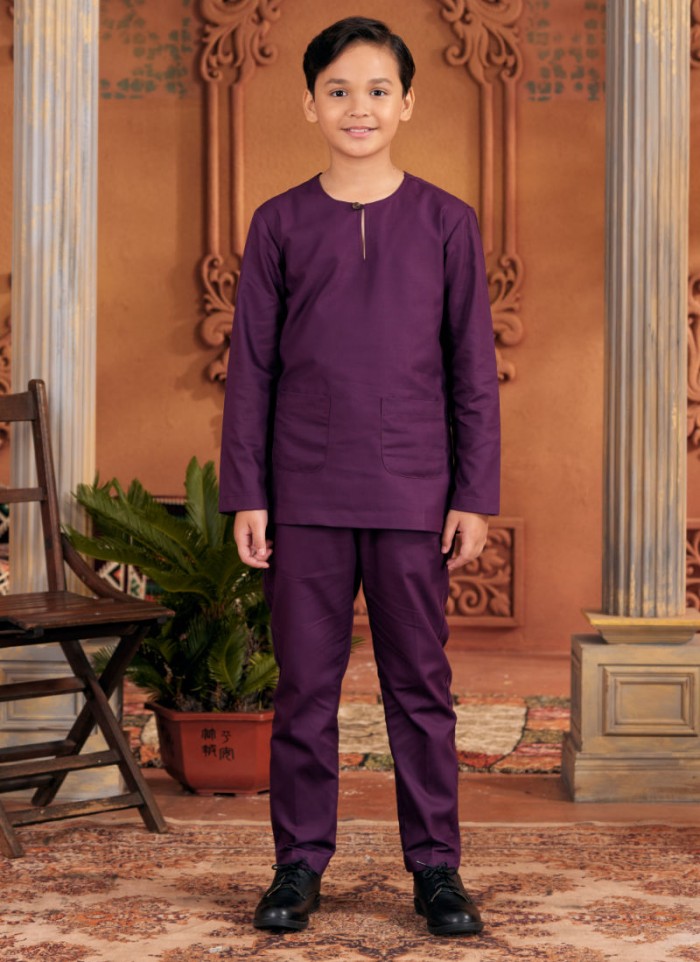 Baju Melayu Little Shakeef - Purple Violet
