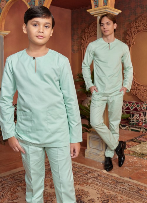 Baju Melayu Little Shakeef - Icy Green