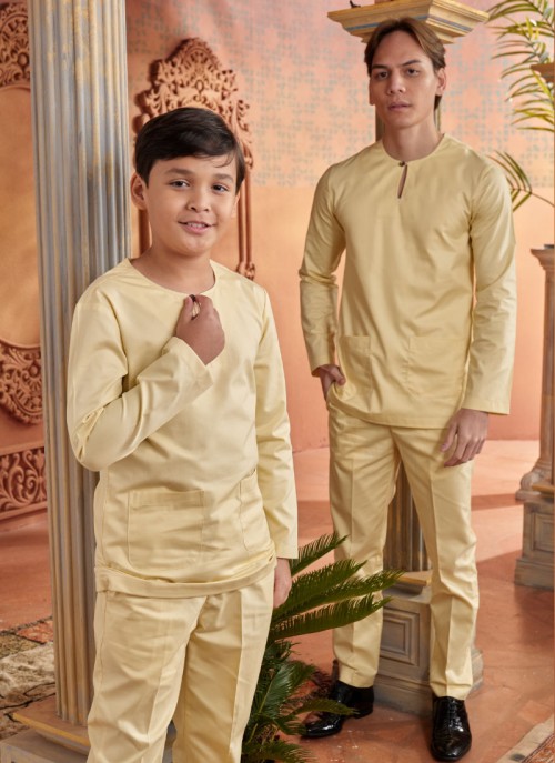 Baju Melayu Little Shakeef - Pale Yellow