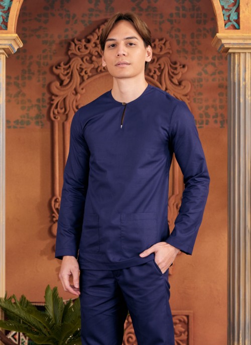 Baju Melayu Shakeef - Navy Blue