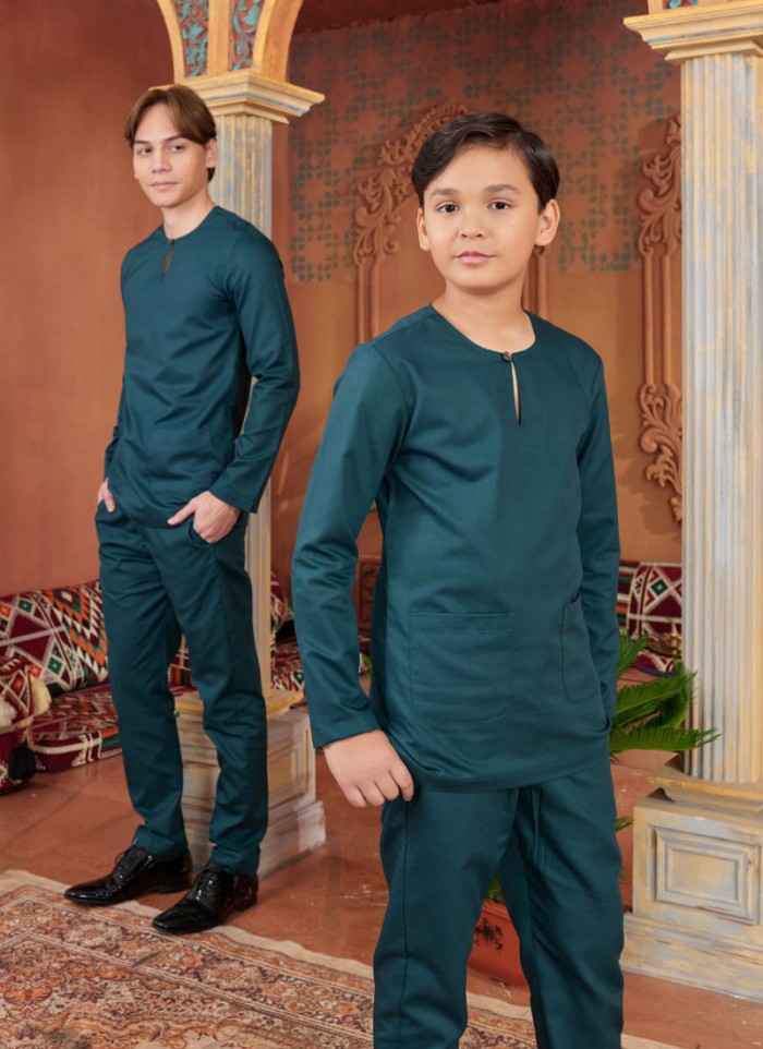 Baju Melayu Shakeef - Midnight Green