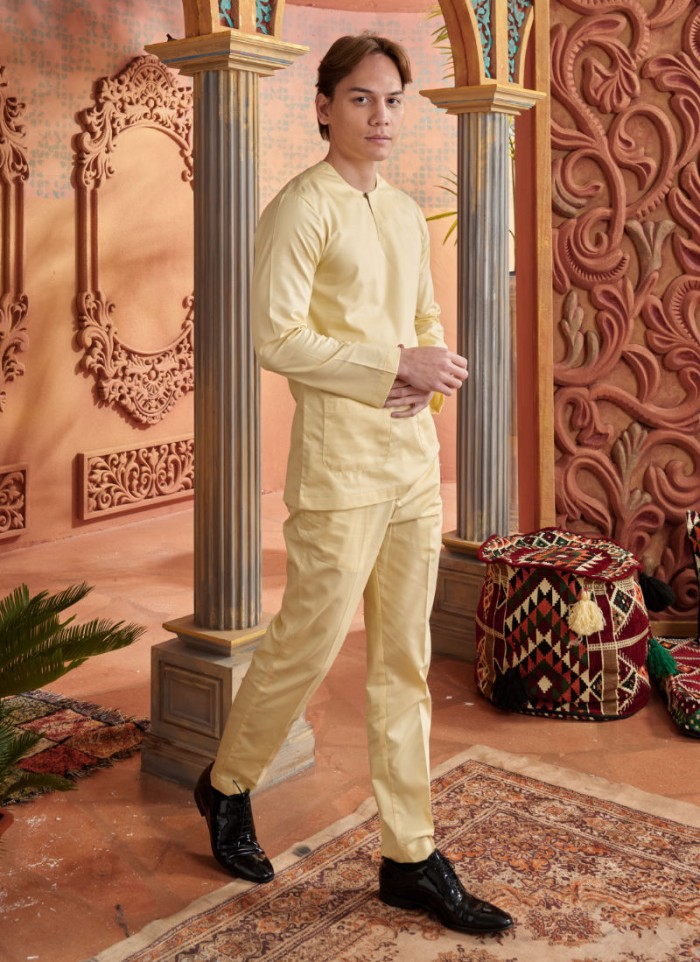Baju Melayu Shakeef - Pale Yellow